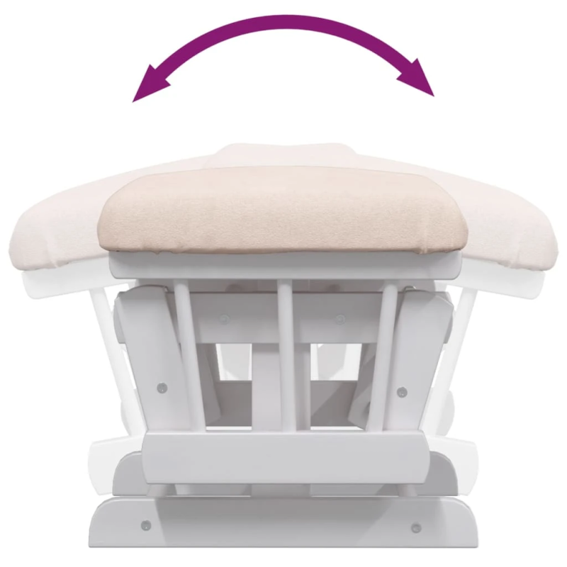 vidaXL šūpuļkrēsls ar kāju balstu, gaiši rozā audums