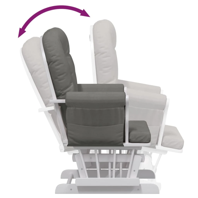 vidaXL šūpuļkrēsls ar kāju balstu, tumši pelēks audums