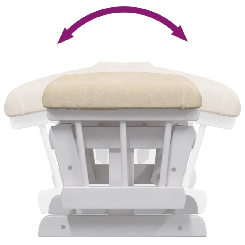 vidaXL šūpuļkrēsls ar kāju balstu, krēmbalts audums