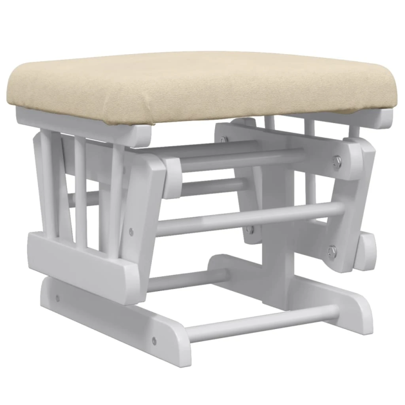 vidaXL šūpuļkrēsls ar kāju balstu, krēmbalts audums