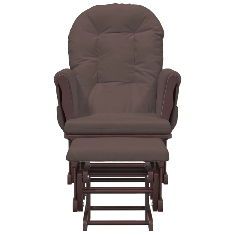 vidaXL šūpuļkrēsls ar kāju balstu, brūns audums