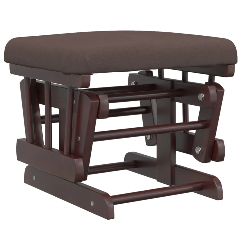 vidaXL šūpuļkrēsls ar kāju balstu, brūns audums