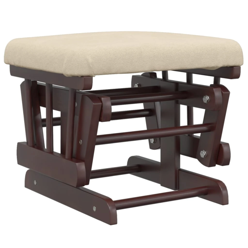 vidaXL šūpuļkrēsls ar kāju balstu, krēmbalts audums