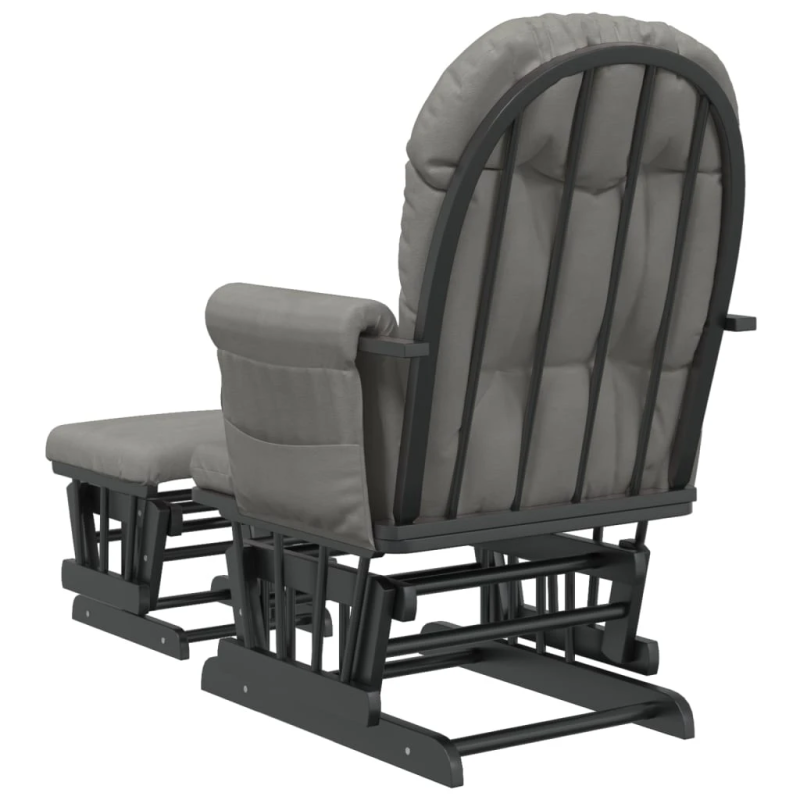 vidaXL šūpuļkrēsls ar kāju balstu, gaiši pelēks audums