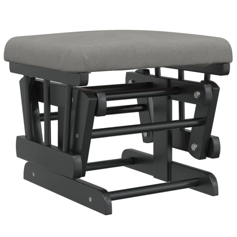 vidaXL šūpuļkrēsls ar kāju balstu, gaiši pelēks audums