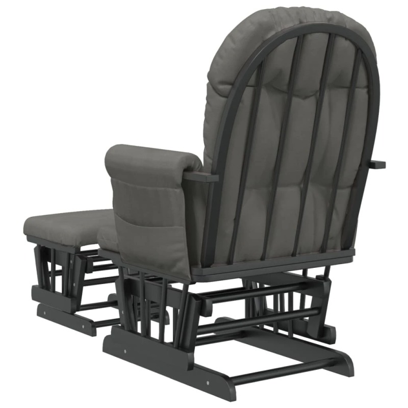 vidaXL šūpuļkrēsls ar kāju balstu, tumši pelēks audums