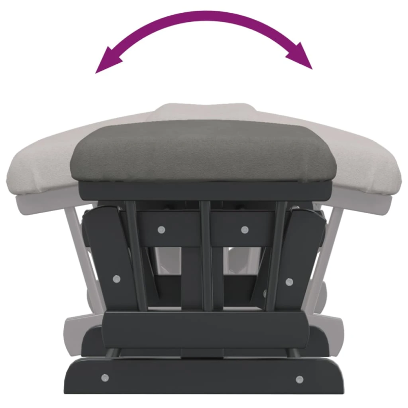 vidaXL šūpuļkrēsls ar kāju balstu, tumši pelēks audums