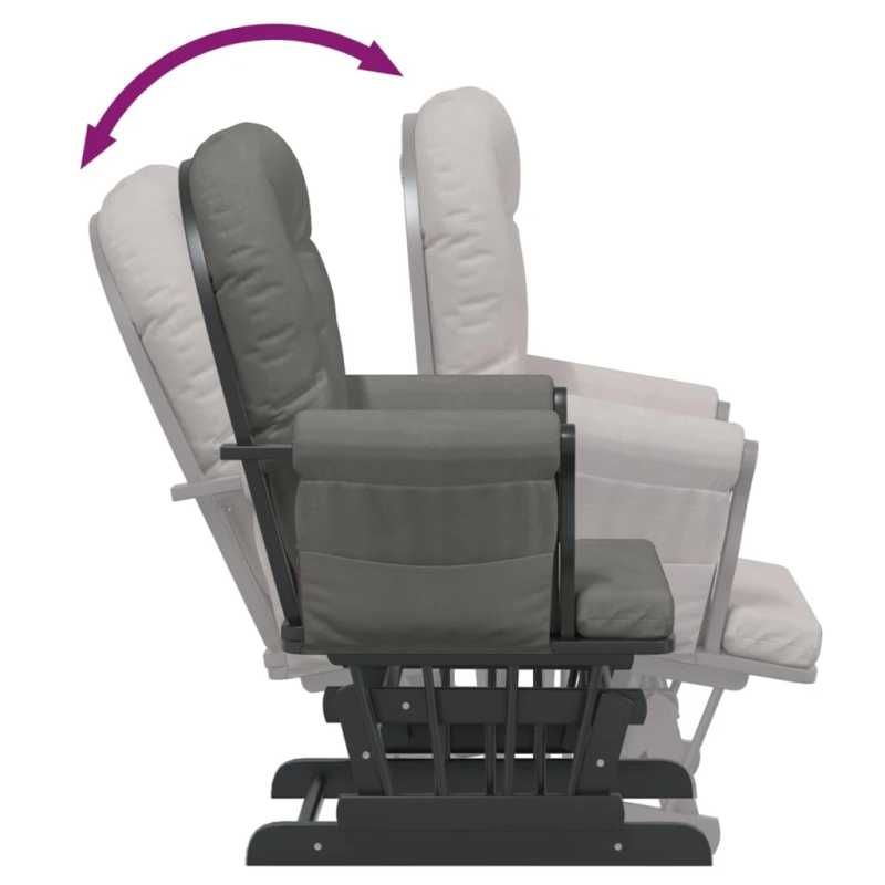 vidaXL šūpuļkrēsls ar kāju balstu, tumši pelēks audums