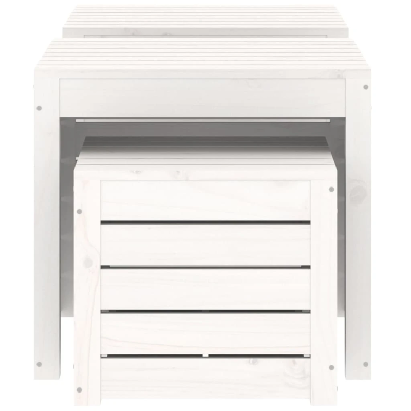 vidaXL dārza kastes, 3 gab., baltas, priedes masīvkoks