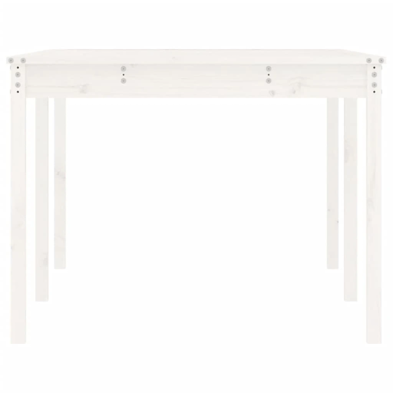 vidaXL dārza galds, balts, 203,5x100x76 cm, priedes masīvkoks