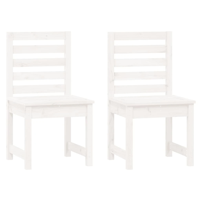 vidaXL dārza krēsli, 2 gab., 50x48x91,5 cm, priedes masīvkoks, balti