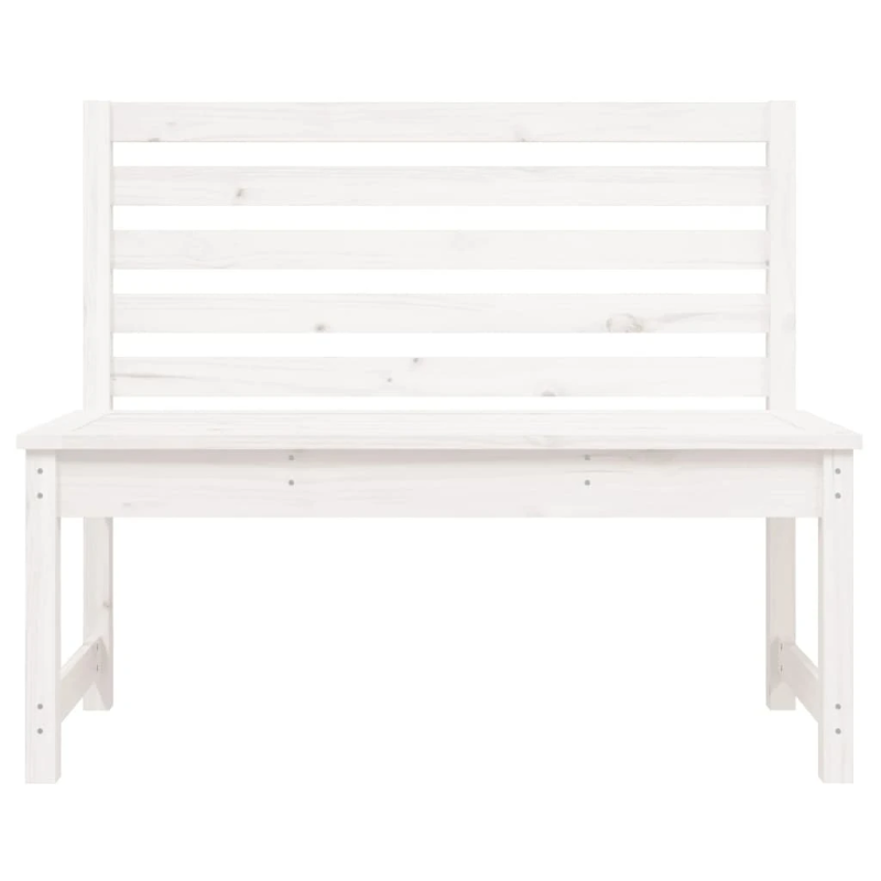 vidaXL dārza sols, 109 cm, priedes masīvkoks, balts