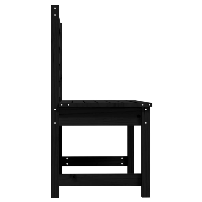 vidaXL dārza sols, melns, 109 cm, priedes masīvkoks