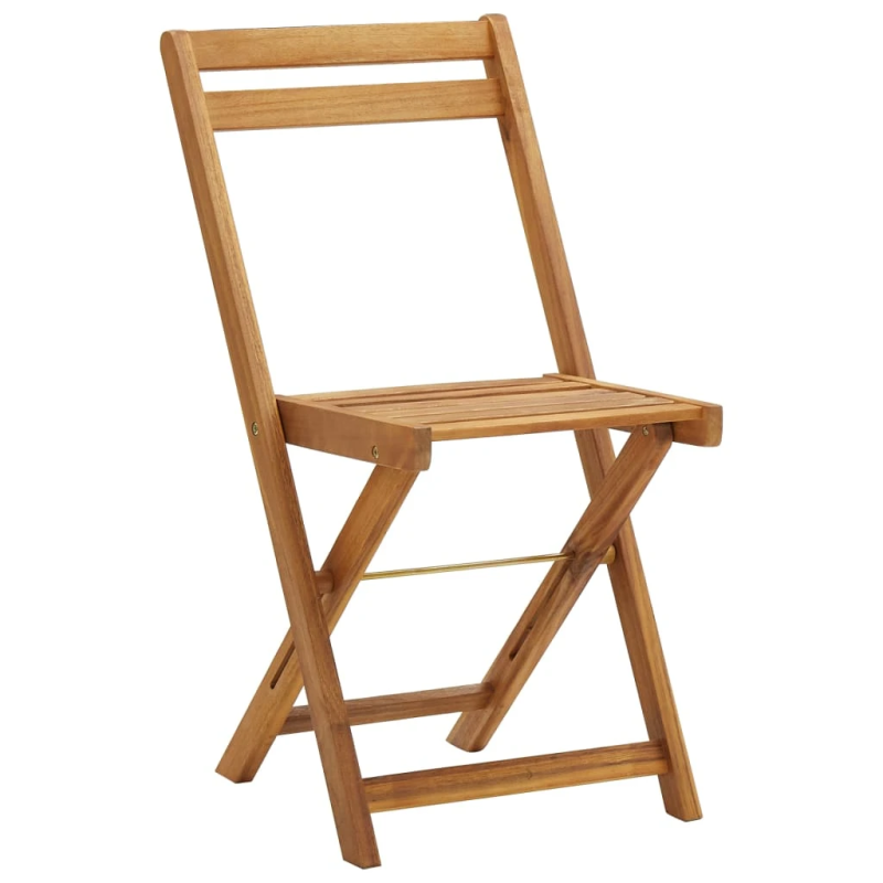 vidaXL 3-daļīgs bistro mēbeļu komplekts ar matračiem, akācijas koks