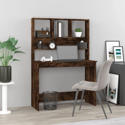 vidaXL rakstāmgalds ar plauktiem, ozolkoka krāsā, 102x45x148 cm