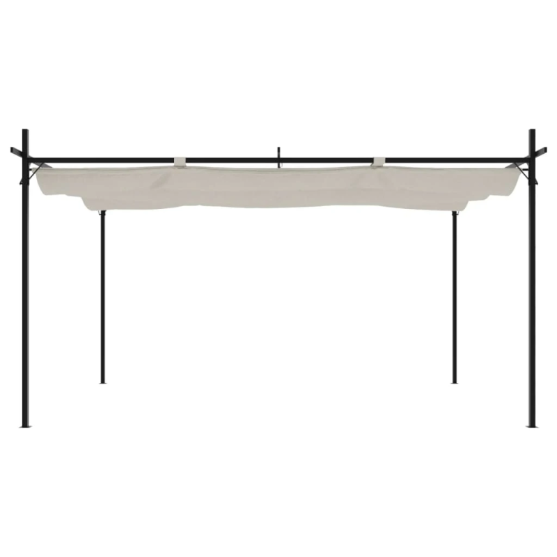 vidaXL nojume ar izvelkamu jumtu, krēmkrāsas, 395x292x230 cm