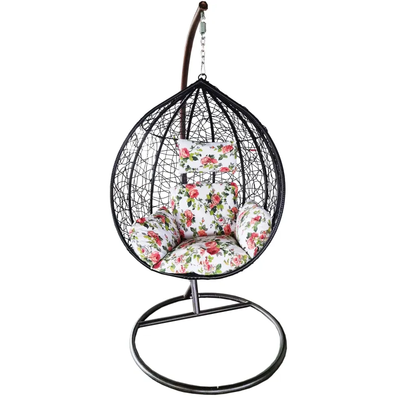 Šūpuļkrēsls ar spilvenu, 95cm melns