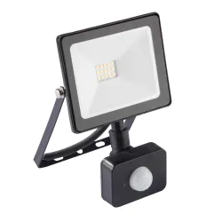 Prožektors LED 10W-IP44-4000k ar sensoru melns