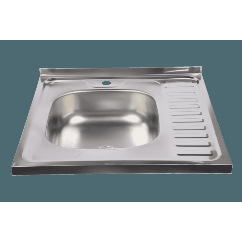 Virtuves izlietne 60x60cm uzl., kreisā, ar gofru