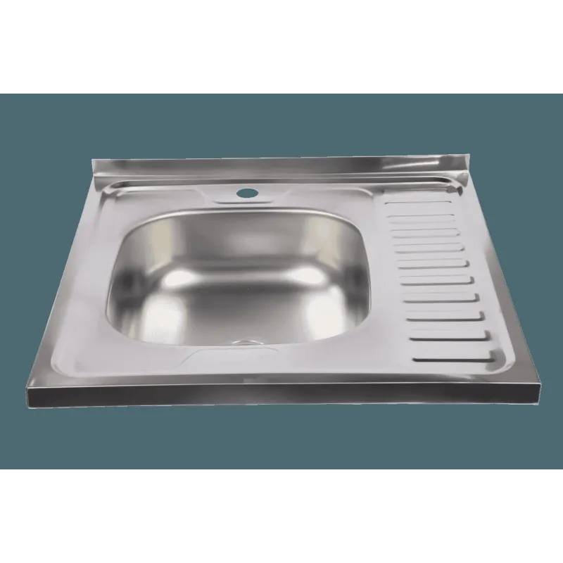 Virtuves izlietne 60x60cm uzl., kreisā, ar gofru