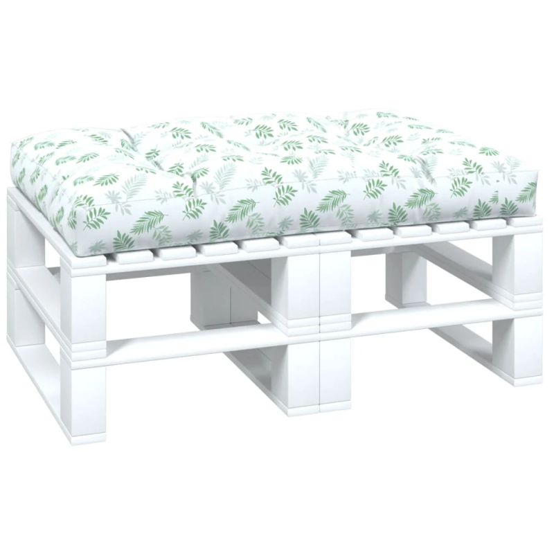 vidaXL palešu spilvens, 120x80x12 cm, audums ar lapu apdruku