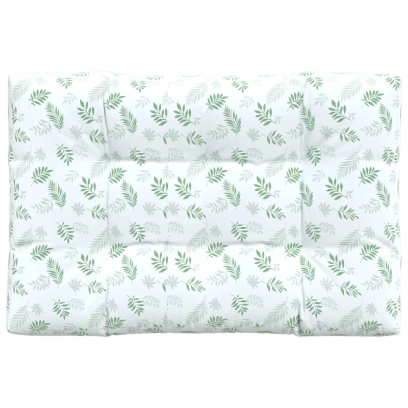 vidaXL palešu spilvens, 120x80x12 cm, audums ar lapu apdruku