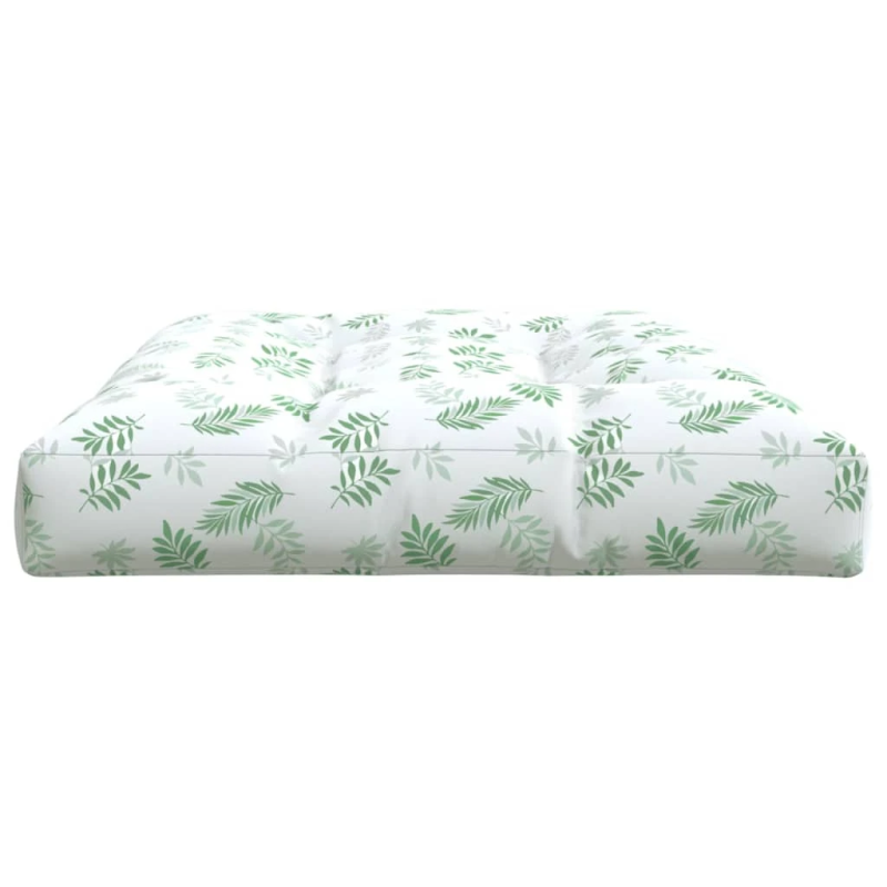 vidaXL palešu spilvens, 120x80x12 cm, audums ar lapu apdruku