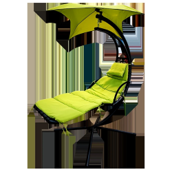 Krēsls ar saulessargu zaļš