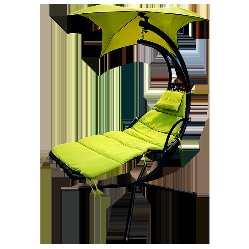 Krēsls ar saulessargu zaļš