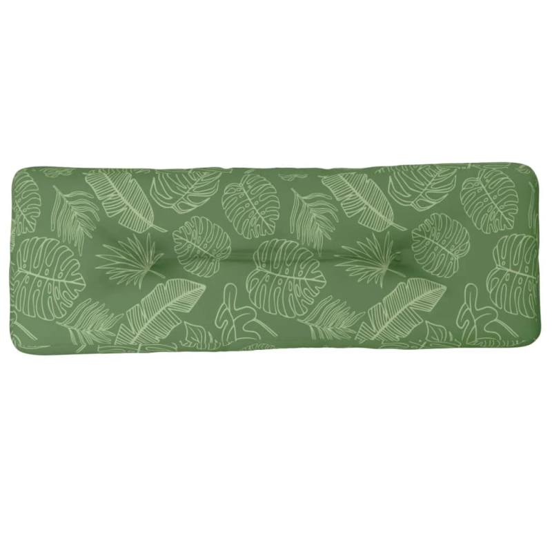 vidaXL palešu spilvens, 120x40x12 cm, audums ar lapu apdruku