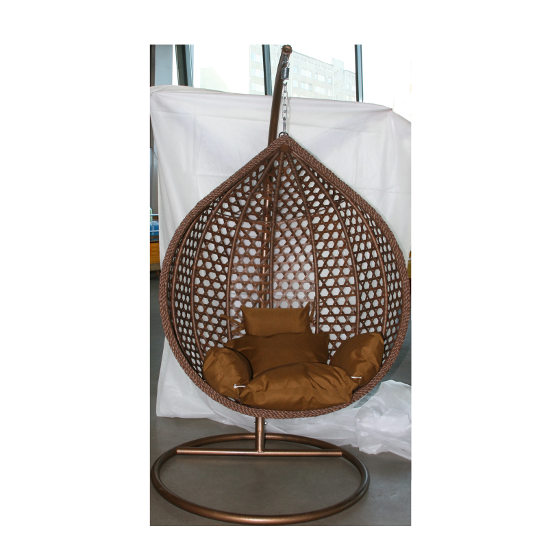 Šūpuļkrēsls ar spilvenu brūns lielais