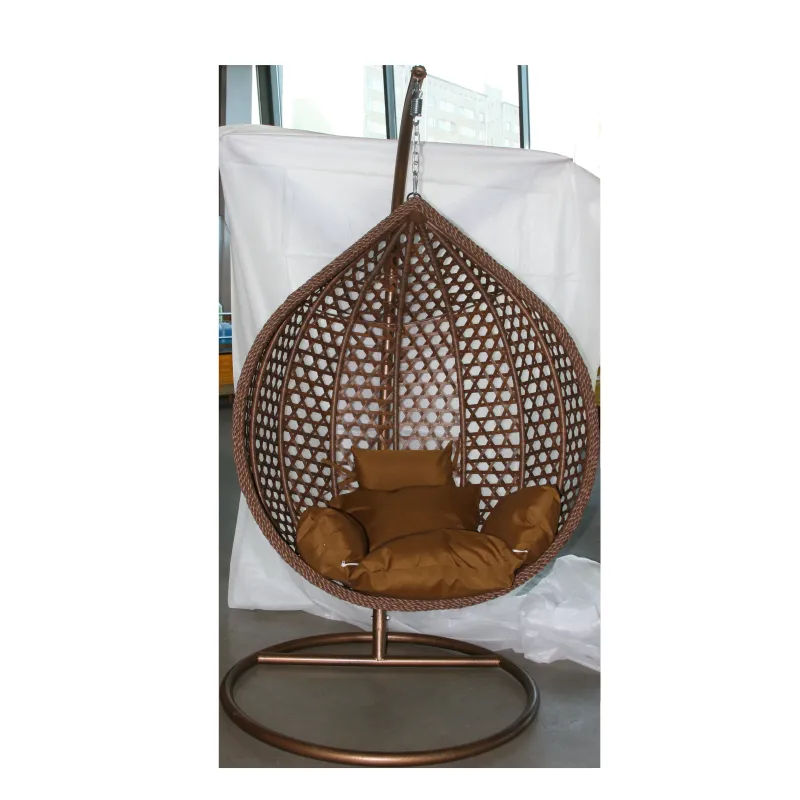 Šūpuļkrēsls ar spilvenu brūns lielais