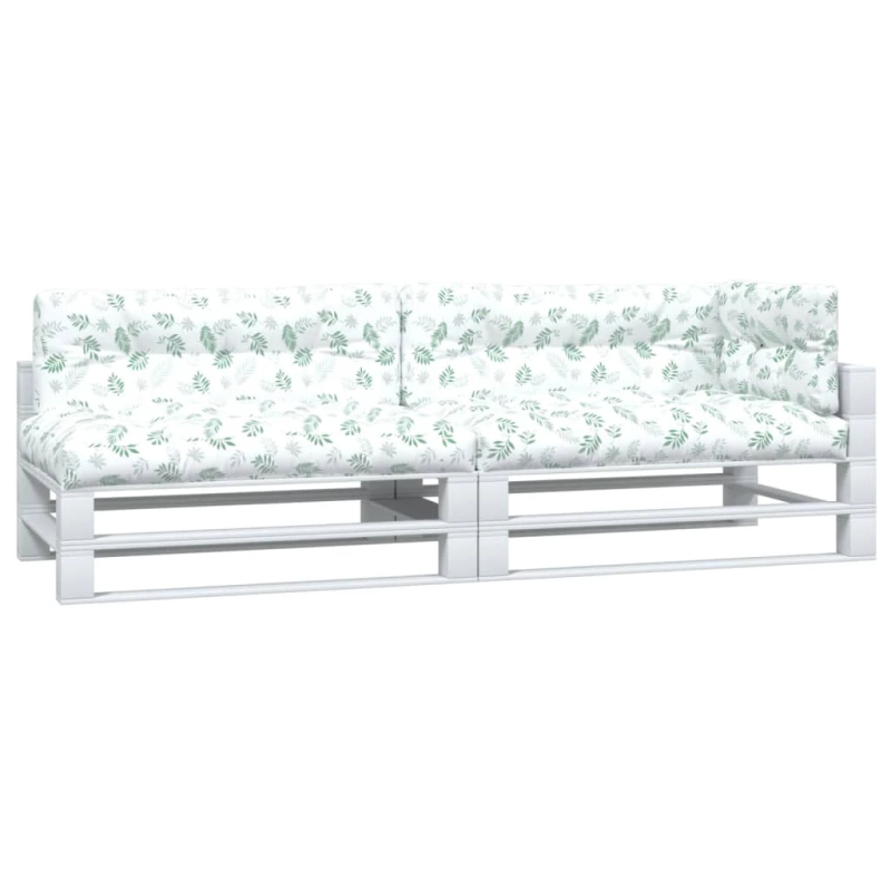 vidaXL palešu dīvānu matrači, 5 gab., audums ar lapu apdruku