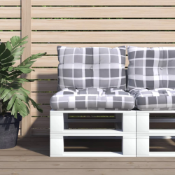 vidaXL palešu matrači, 2 gab., pelēks četrstūru raksts