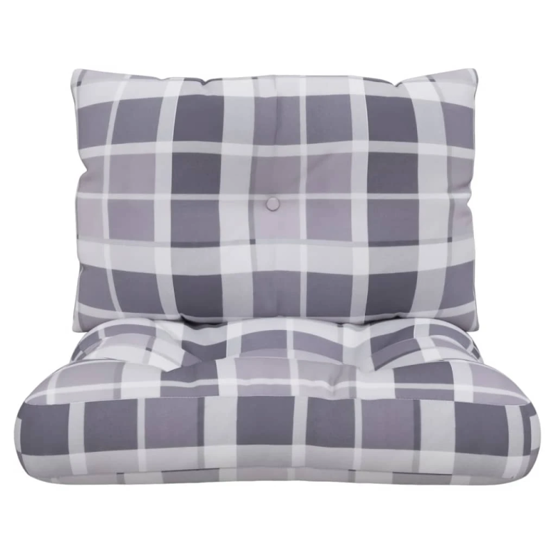 vidaXL palešu matrači, 2 gab., pelēks četrstūru raksts