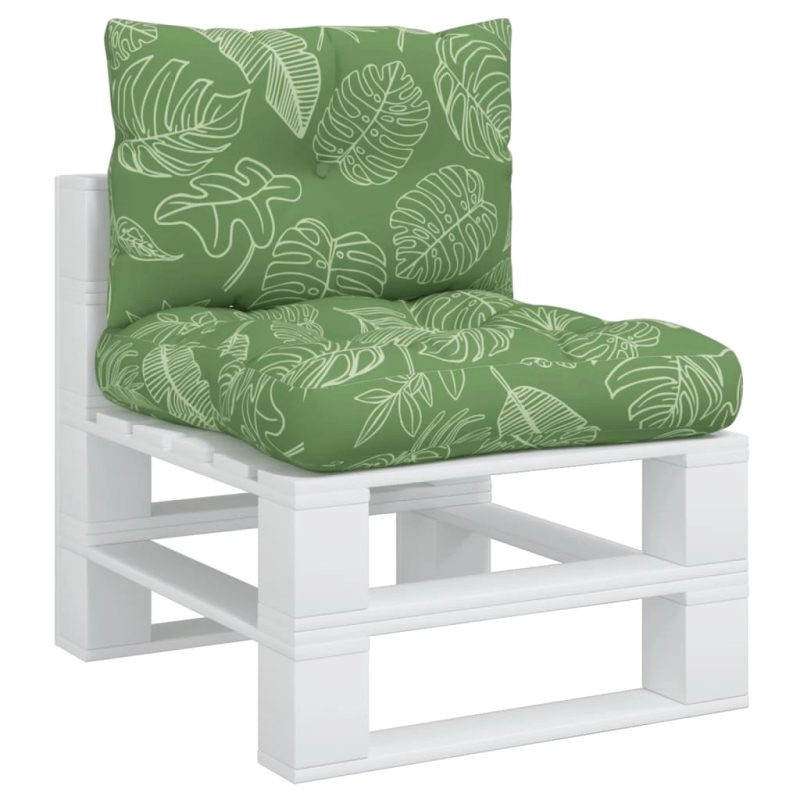 vidaXL palešu dīvānu matrači, 2 gab., audums ar lapu apdruku