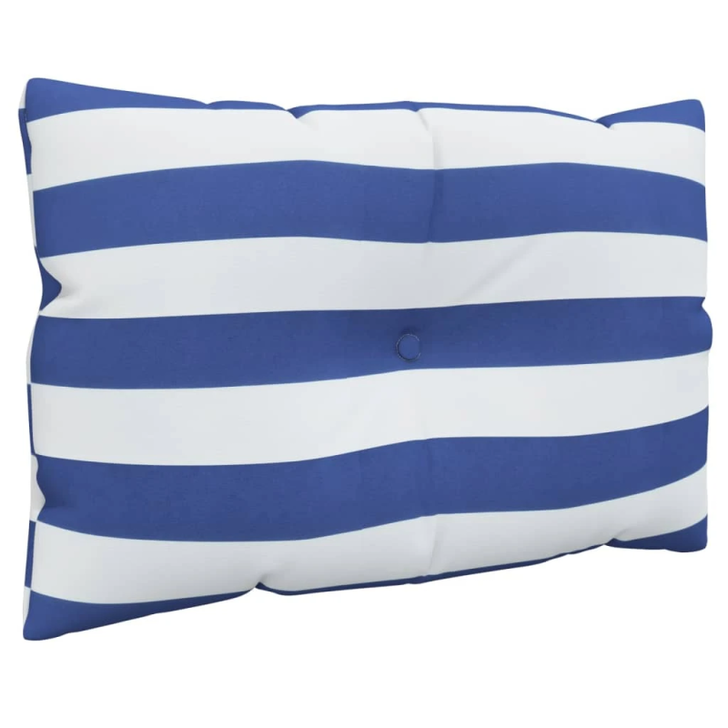 vidaXL palešu dīvāna matrači, 3 gab., zilas un baltas svītras, audums