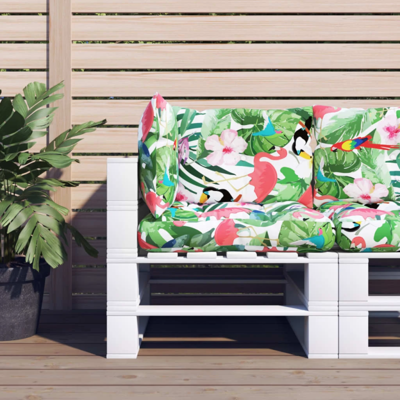 vidaXL palešu dīvānu matrači, 3 gab., krāsains audums