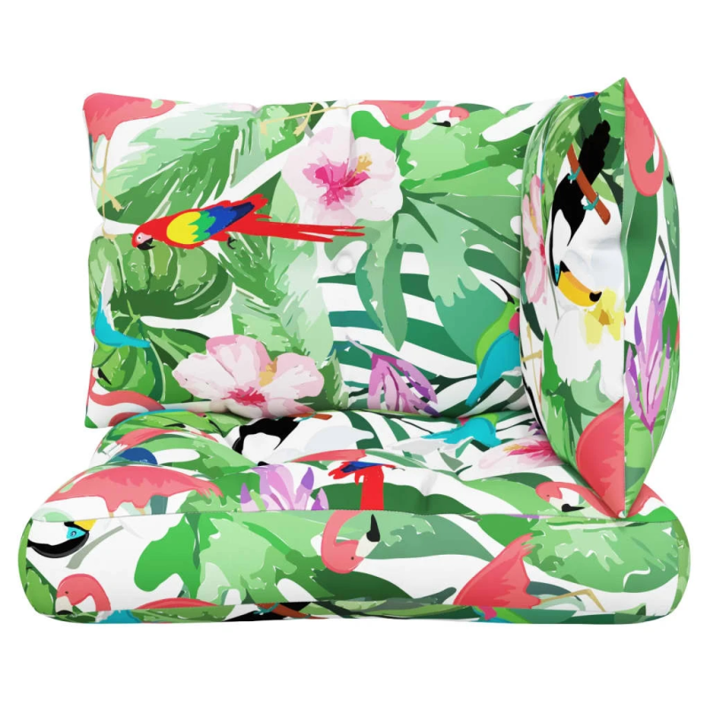 vidaXL palešu dīvānu matrači, 3 gab., krāsains audums