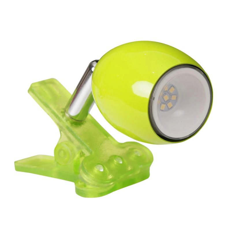 Galda lampa 1.6W LED ar klipsi zaļa