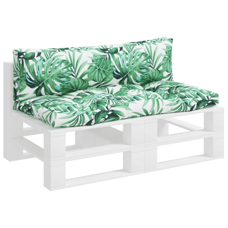 vidaXL palešu matrači, 2 gab., audums ar lapu apdruku