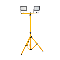 Prožektors LED 2x30W IP65 uz statīva, melns