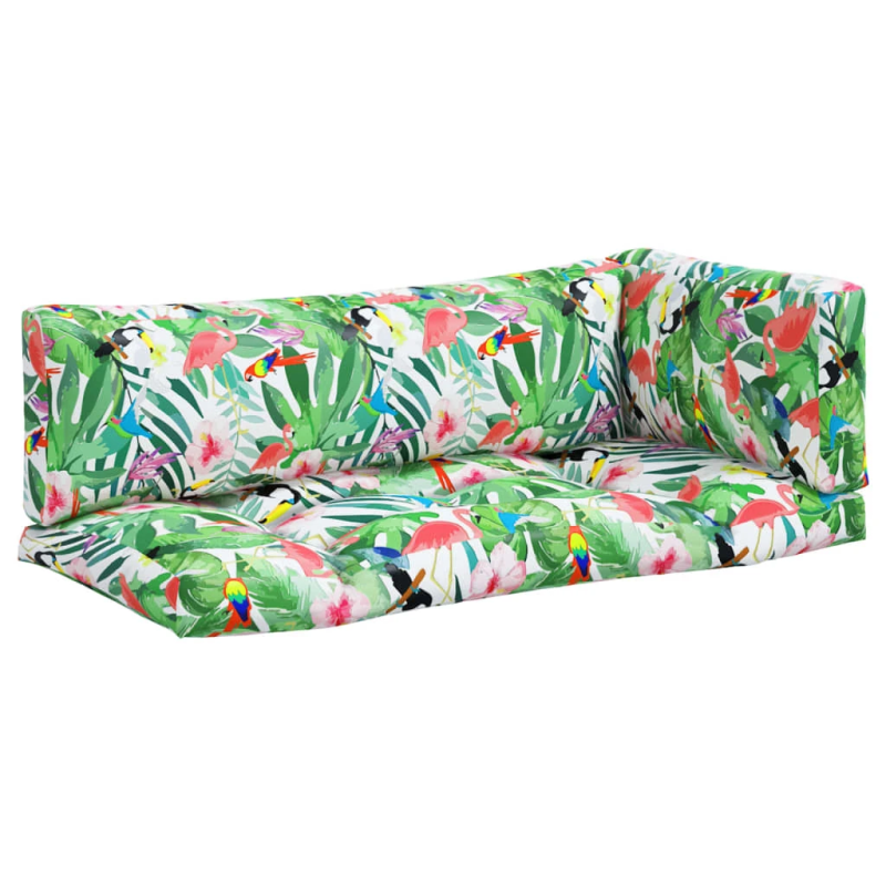 vidaXL palešu dīvānu matrači, 3 gab., krāsains audums