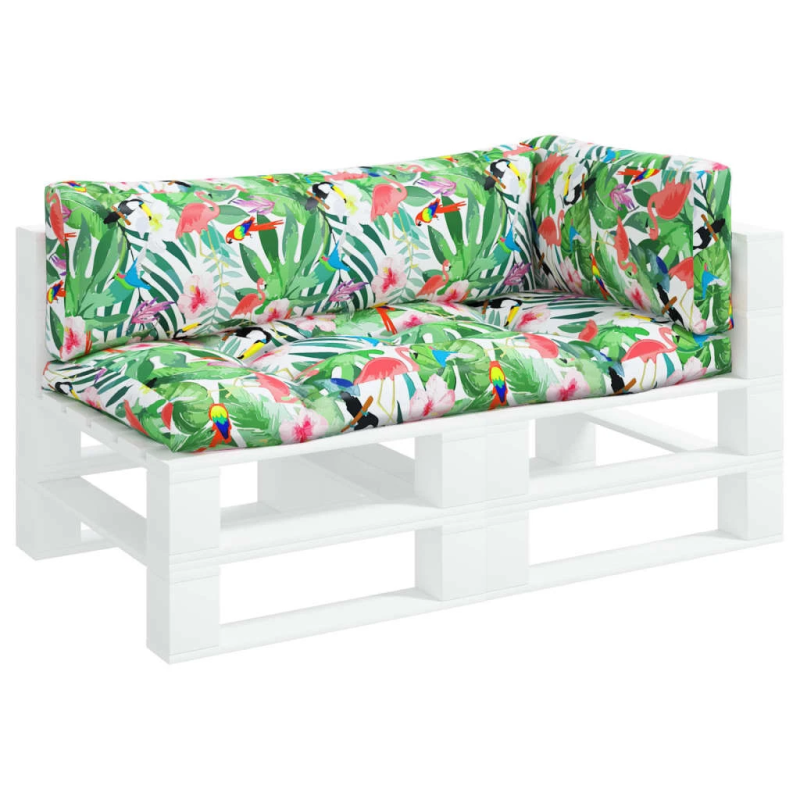 vidaXL palešu dīvānu matrači, 3 gab., krāsains audums