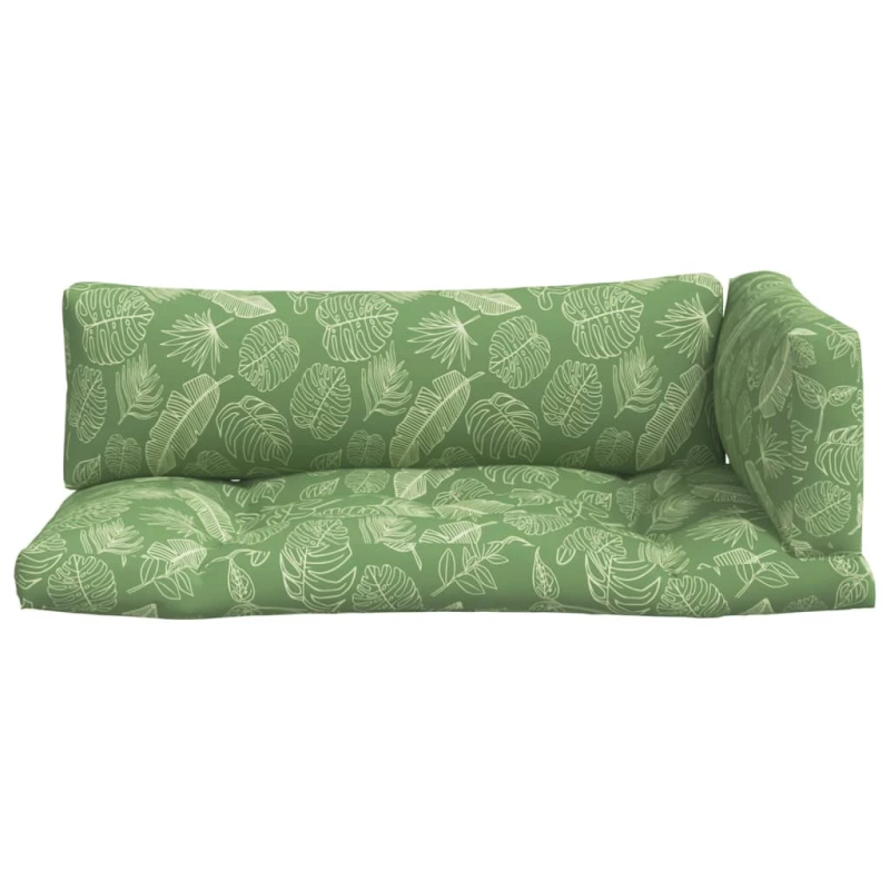 vidaXL palešu dīvānu matrači, 3 gab., audums ar lapu apdruku