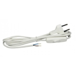 Vads ar slēdzi 2x0.75 2m balts