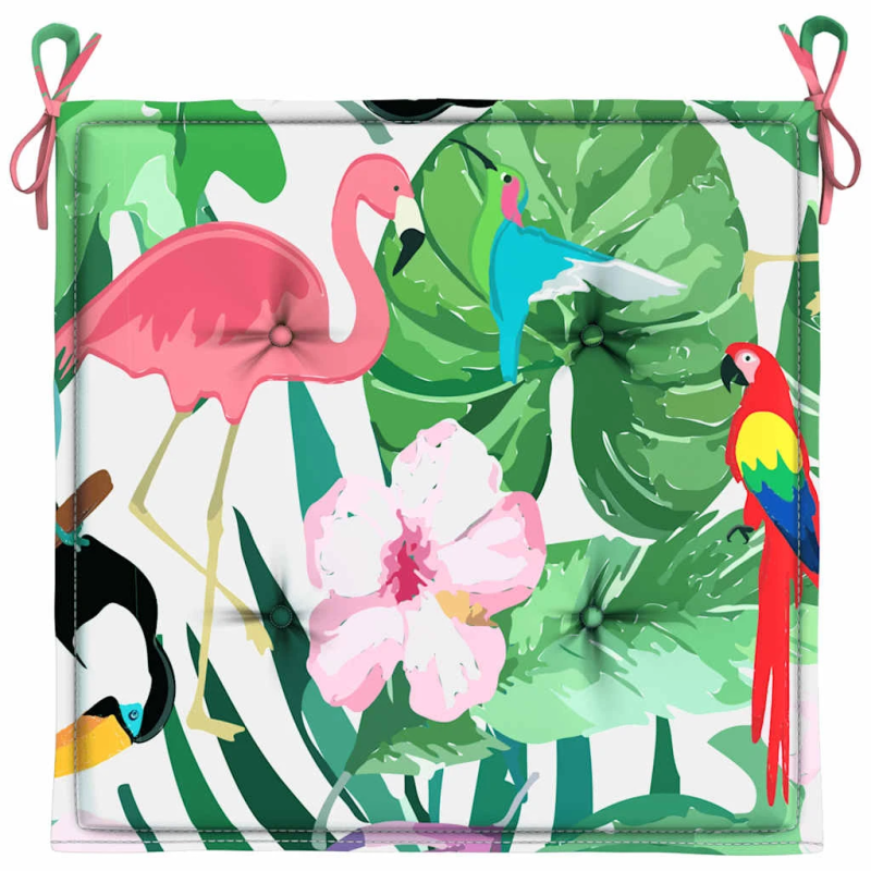 vidaXL dārza krēslu matrači, 2 gab., krāsaini, 40x40x4 cm, audums