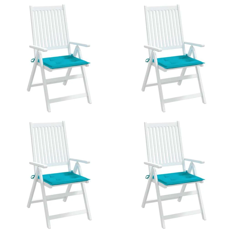 vidaXL dārza krēslu matrači, 4 gab., 40x40x4 cm, audums, tirkīzzili