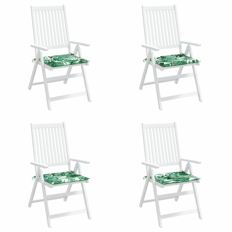 vidaXL Krēslu spilveni 4 pcs Lapu raksts 50 x 50 x 4 cm