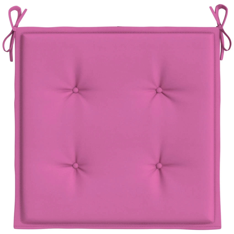 vidaXL dārza krēslu matrači, 4 gab., 50x50x4 cm, audums, rozā